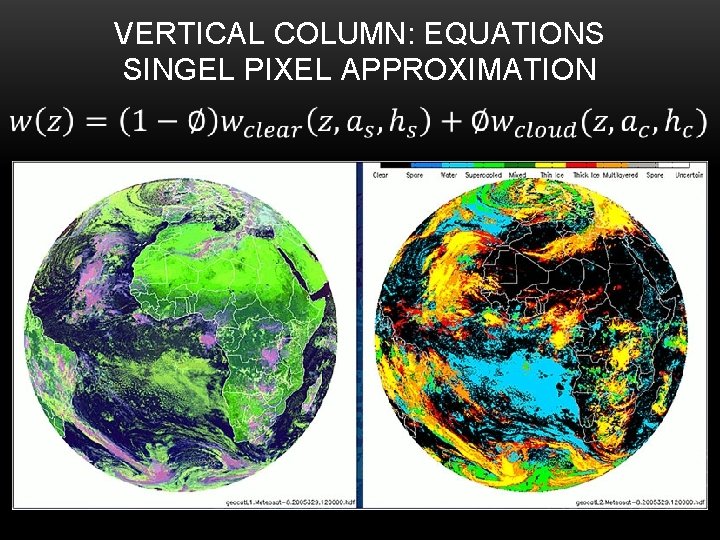 VERTICAL COLUMN: EQUATIONS SINGEL PIXEL APPROXIMATION 