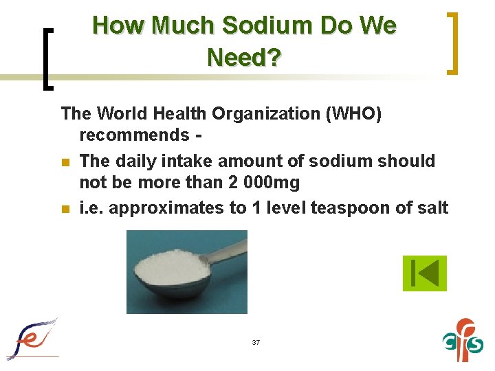 How Much Sodium Do We Need? The World Health Organization (WHO) recommends n The