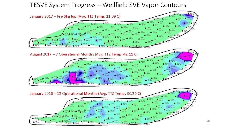 TESVE System Progress – Wellfield SVE Vapor Contours January 2017 – Pre Startup (Avg.