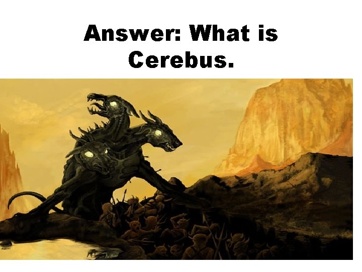 Answer: What is Cerebus. 