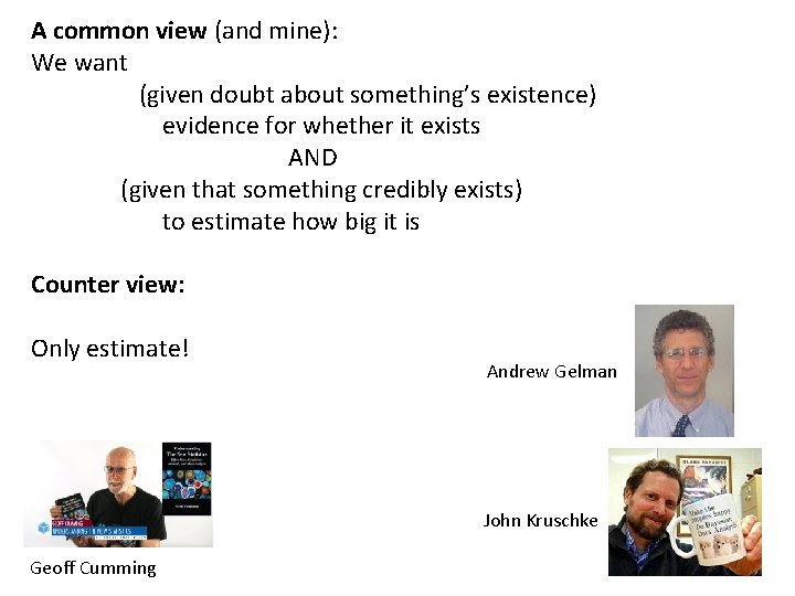 A common view (and mine): We want (given doubt about something’s existence) evidence for