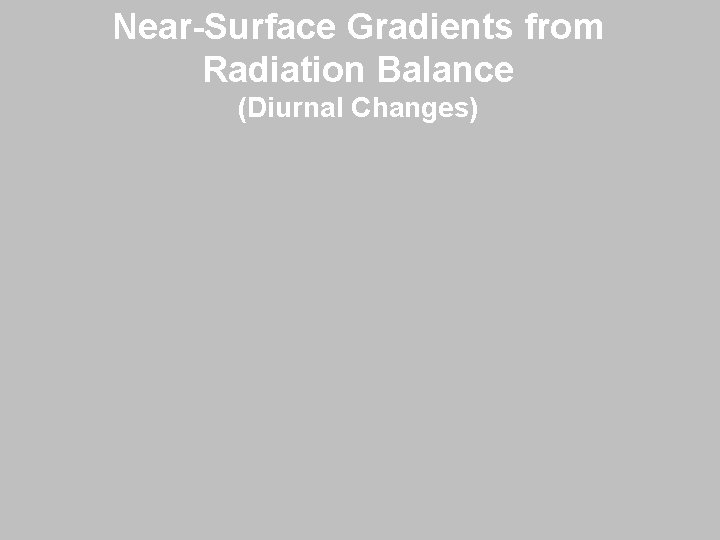 Near-Surface Gradients from Radiation Balance (Diurnal Changes) 