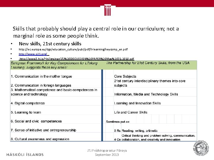 Skills that probably should play a central role in our curriculum; not a marginal
