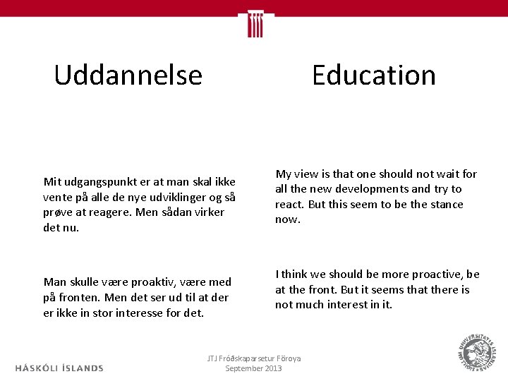 Uddannelse Mit udgangspunkt er at man skal ikke vente på alle de nye udviklinger