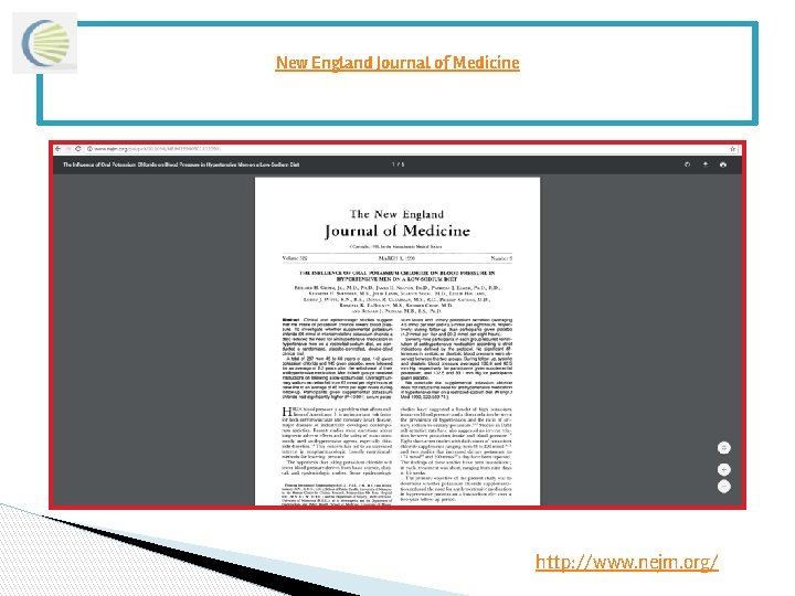 New England Journal of Medicine http: //www. nejm. org/ 