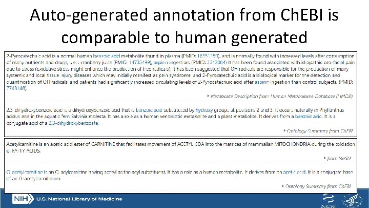 Auto-generated annotation from Ch. EBI is comparable to human generated 