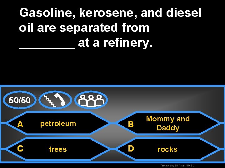 Gasoline, kerosene, and diesel oil are separated from ____ at a refinery. 50/50 A