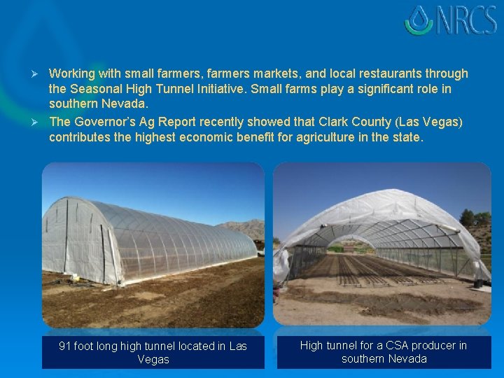 Working with small farmers, farmers markets, and local restaurants through the Seasonal High Tunnel