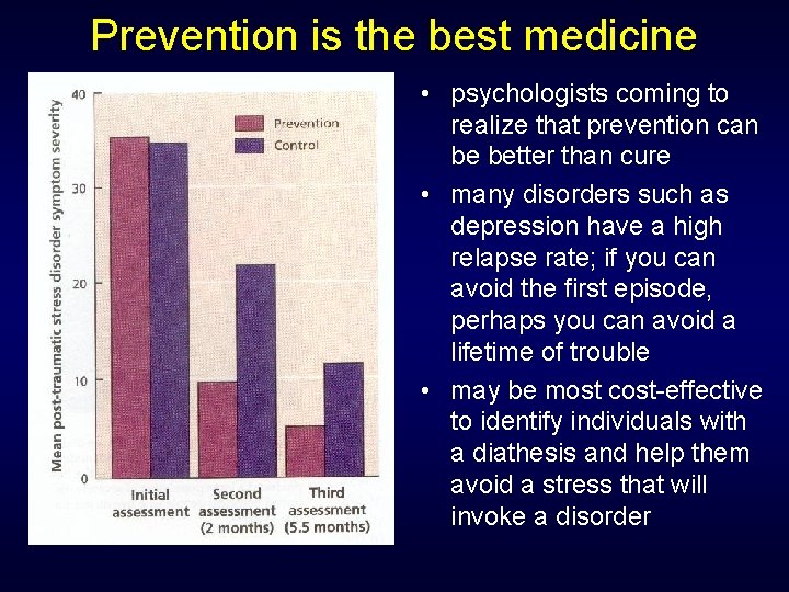 Prevention is the best medicine • psychologists coming to realize that prevention can be