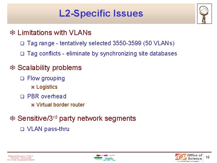 L 2 -Specific Issues T Limitations with VLANs q Tag range - tentatively selected