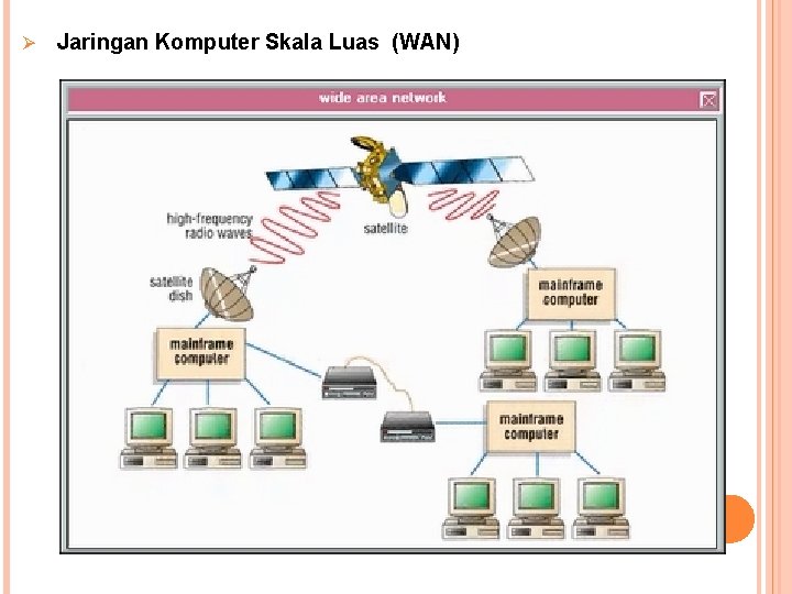 Ø Jaringan Komputer Skala Luas (WAN) 