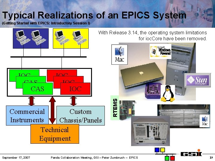 Typical Realizations of an EPICS System (Getting Started with EPICS: Introductory Session I) With