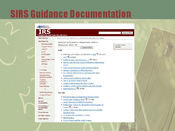 SIRS Guidance Documentation 