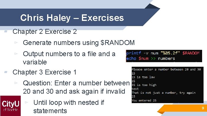 Chris Haley – Exercises ▰ Chapter 2 Exercise 2 ▻ Generate numbers using $RANDOM