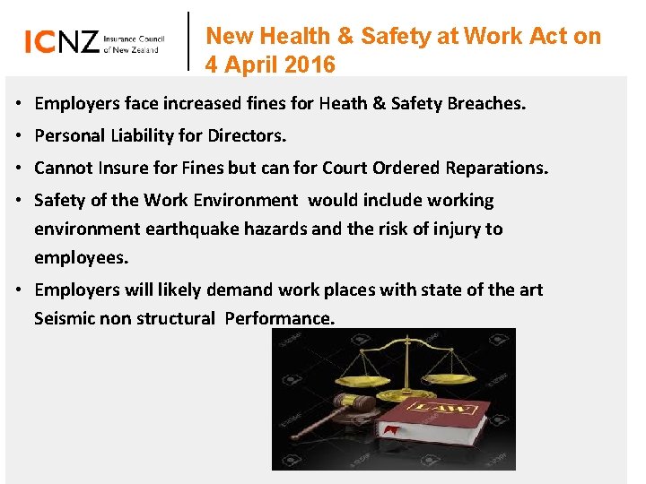 SPEAKER LOGO New Health & Safety at Work Act on 4 April 2016 •