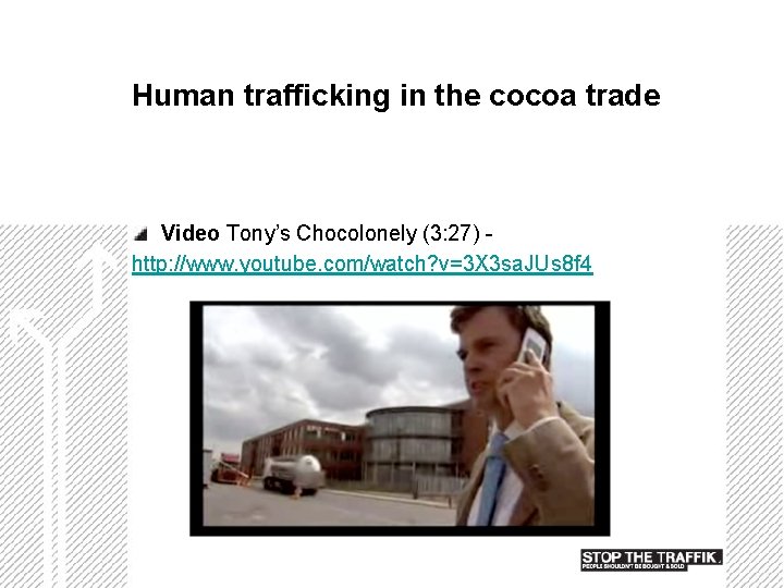 Human trafficking in the cocoa trade Video Tony’s Chocolonely (3: 27) http: //www. youtube.