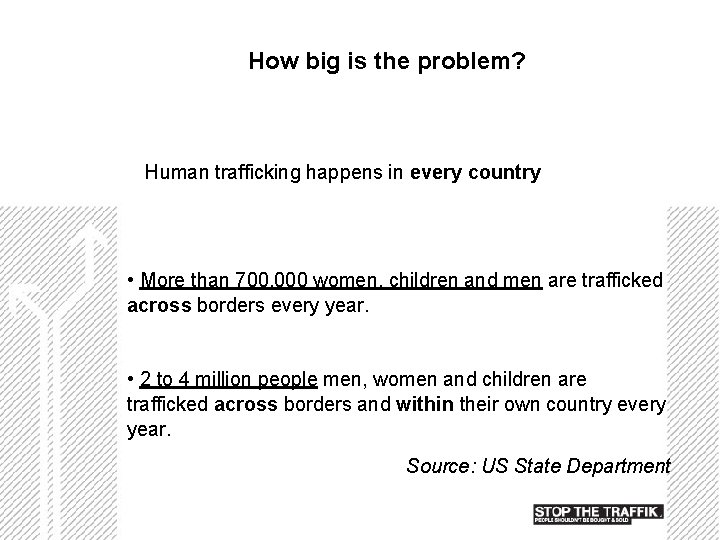 How big is the problem? Human trafficking happens in every country • More than