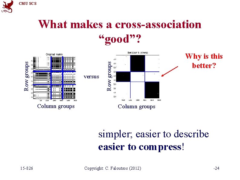 CMU SCS versus Column groups Why is this better? Row groups What makes a