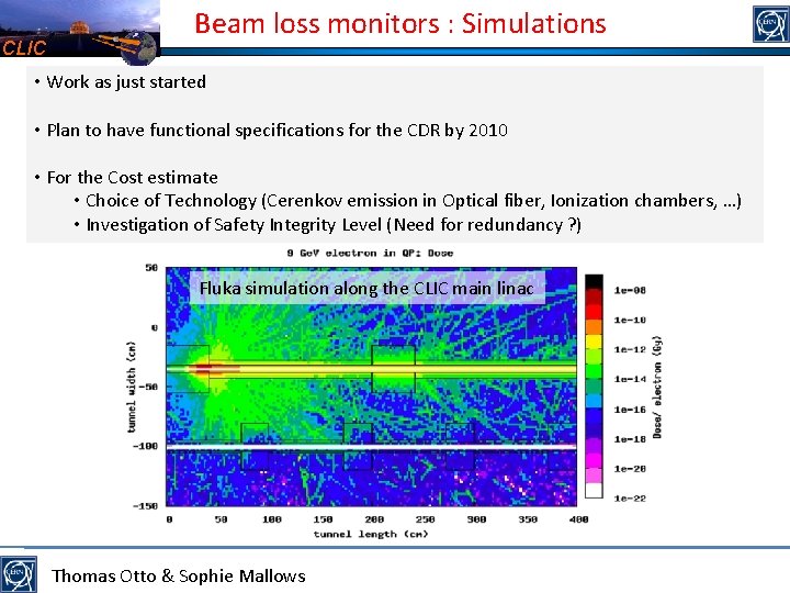 CLIC Beam loss monitors : Simulations • Work as just started • Plan to