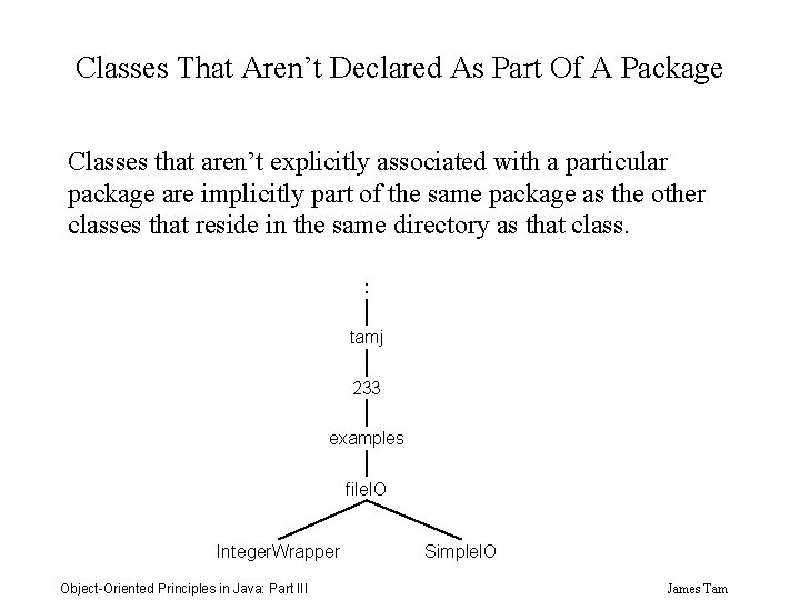 Classes That Aren’t Declared As Part Of A Package Classes that aren’t explicitly associated