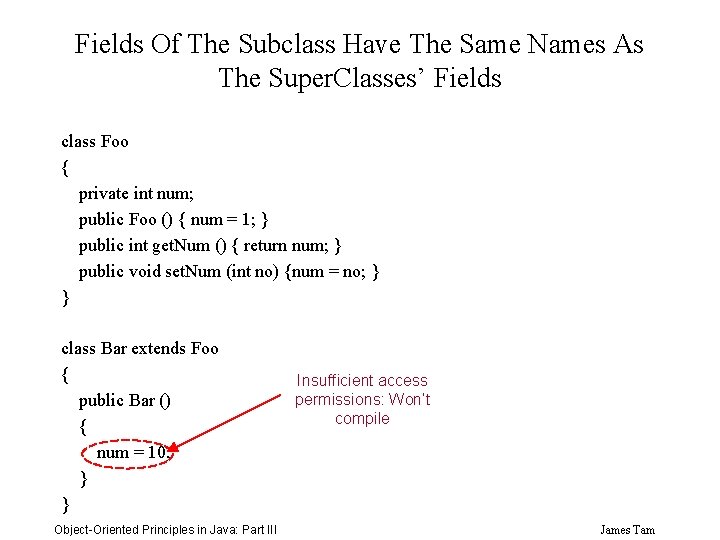 Fields Of The Subclass Have The Same Names As The Super. Classes’ Fields class