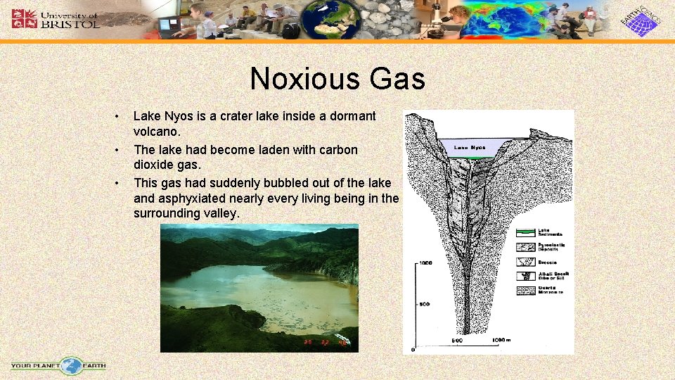 Noxious Gas • • • Lake Nyos is a crater lake inside a dormant