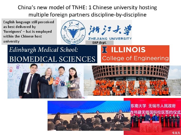 China’s new model of TNHE: 1 Chinese university hosting multiple foreign partners discipline-by-discipline English
