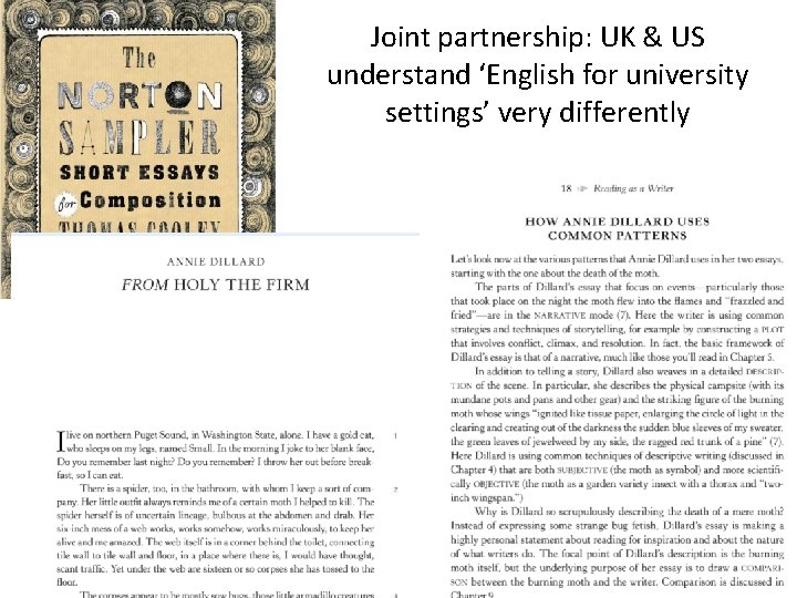 Joint partnership: UK & US understand ‘English for university settings’ very differently 