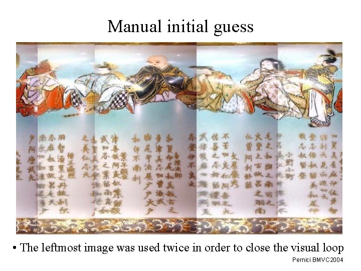 Manual initial guess • The leftmost image was used twice in order to close