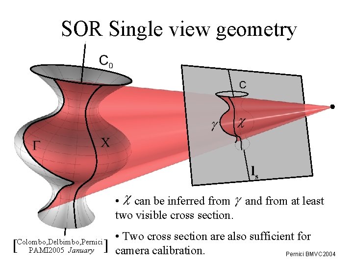 SOR Single view geometry • can be inferred from and from at least two