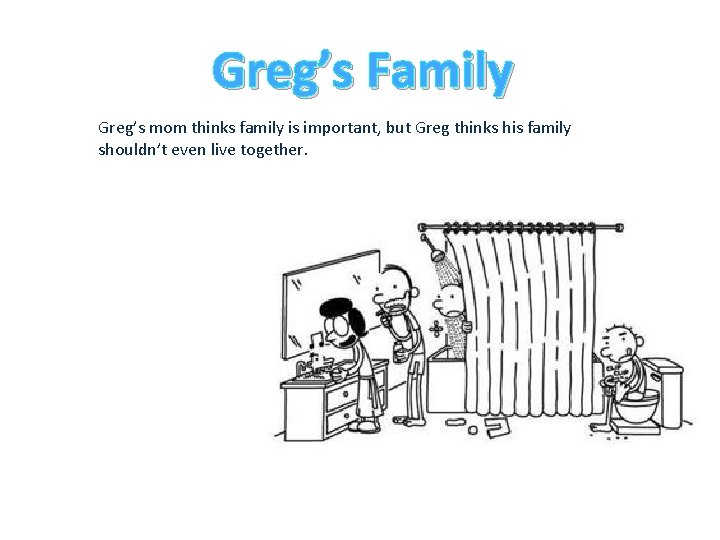 Greg’s Family Greg’s mom thinks family is important, but Greg thinks his family shouldn’t