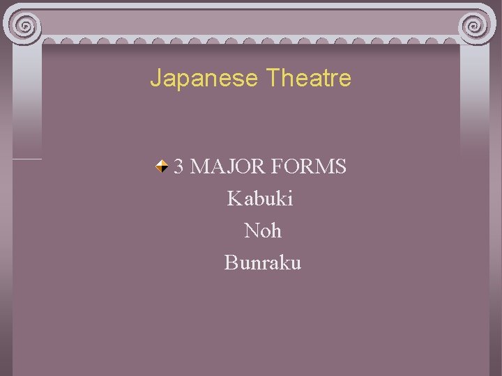 Japanese Theatre 3 MAJOR FORMS Kabuki Noh Bunraku 