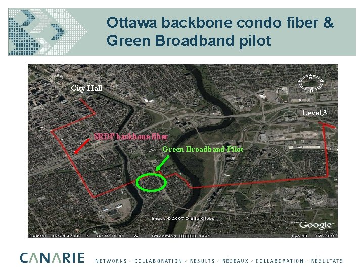 Ottawa backbone condo fiber & Green Broadband pilot City Hall Level 3 SRDP backbone