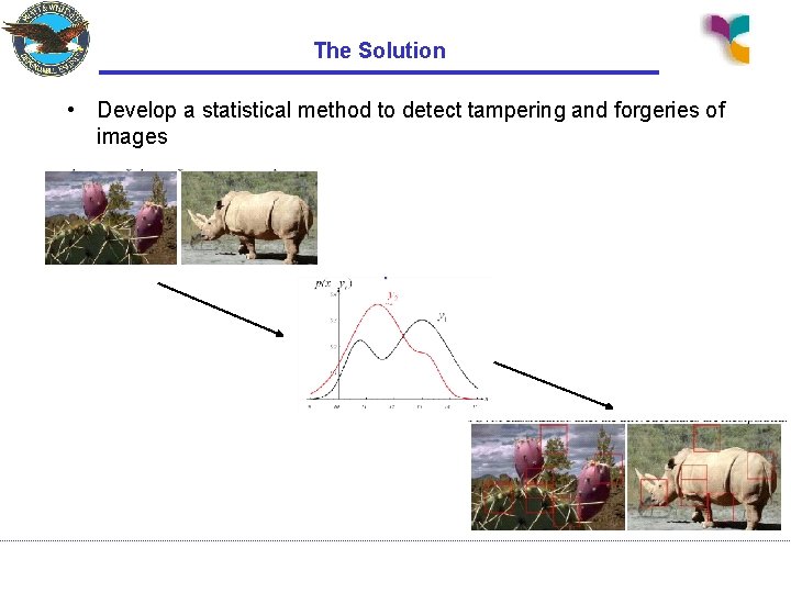 The Solution • Develop a statistical method to detect tampering and forgeries of images