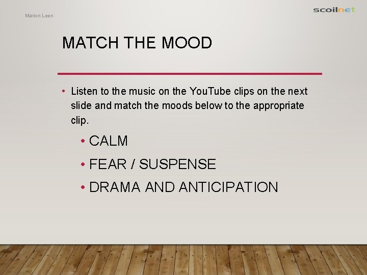 Marion Leen MATCH THE MOOD • Listen to the music on the You. Tube