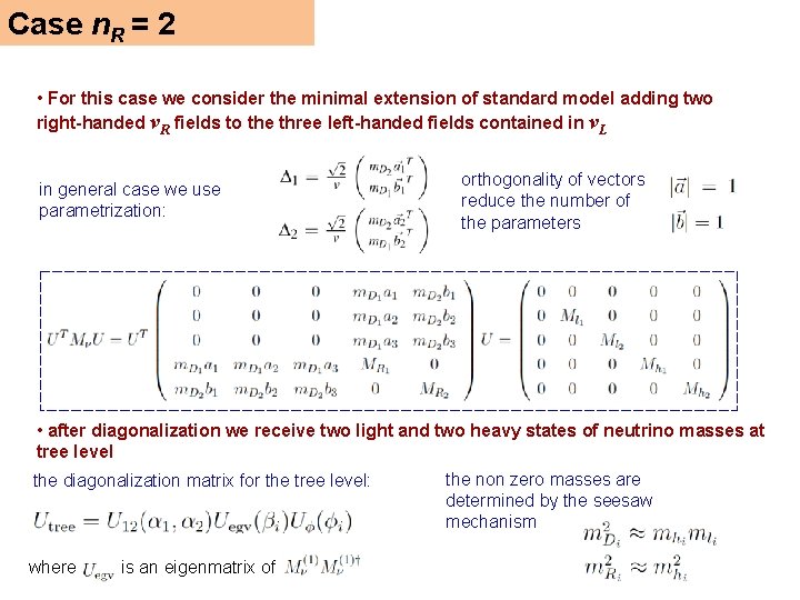 Case n. R = 2 • For this case we consider the minimal extension