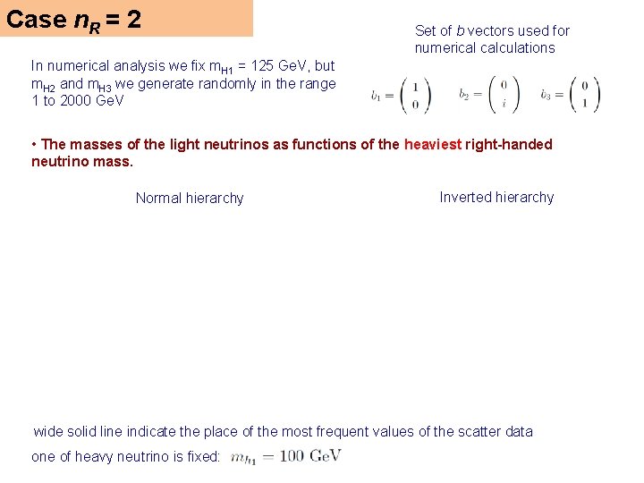 Case n. R = 2 Set of b vectors used for numerical calculations In