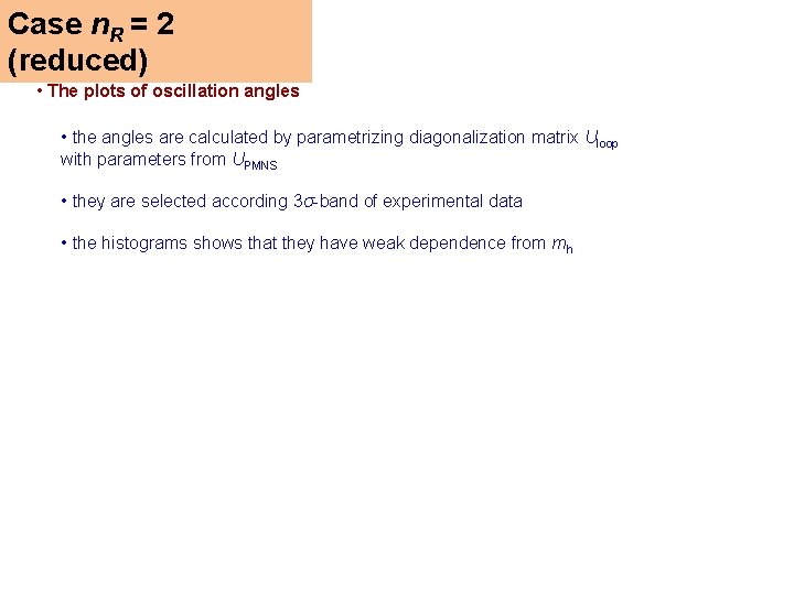 Case n. R = 2 (reduced) • The plots of oscillation angles • the