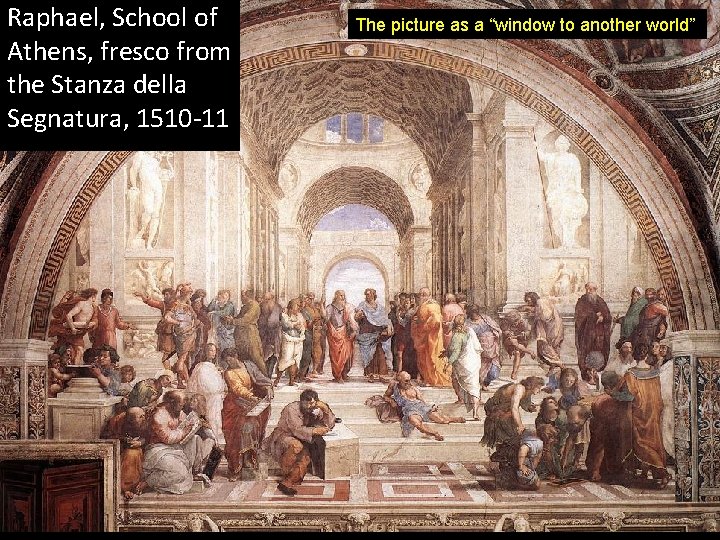 Raphael, School of Athens, fresco from the Stanza della Segnatura, 1510 -11 The picture