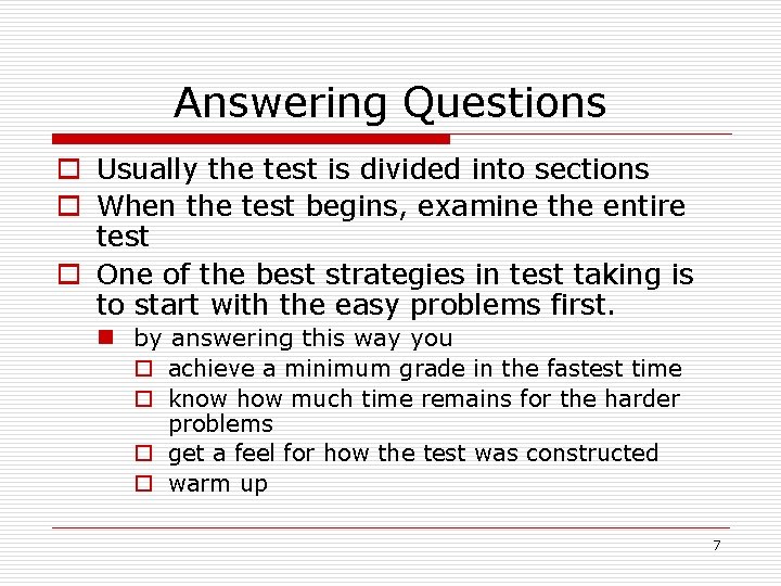 Chapter 5 How to Solve Test Problems Test