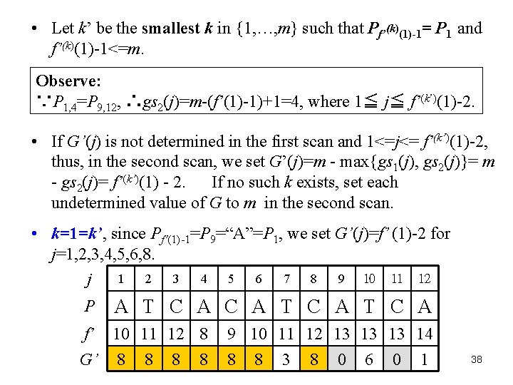  • Let k’ be the smallest k in {1, …, m} such that