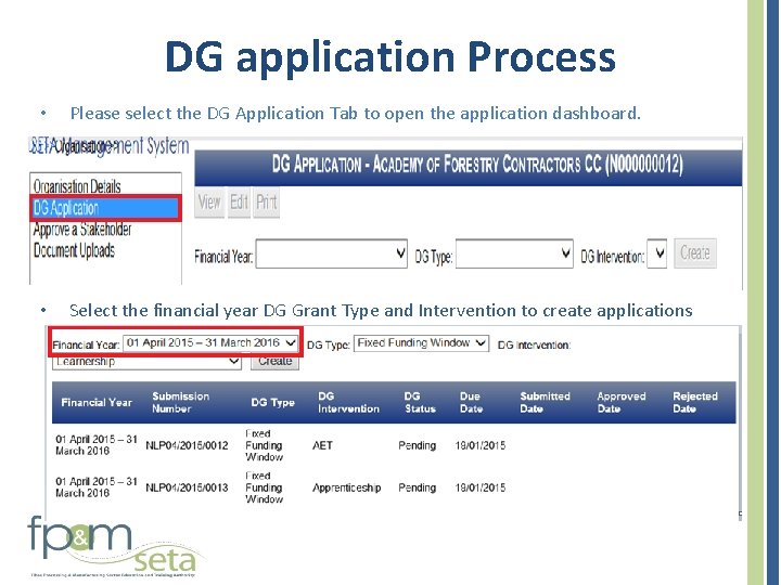 DG application Process • Please select the DG Application Tab to open the application