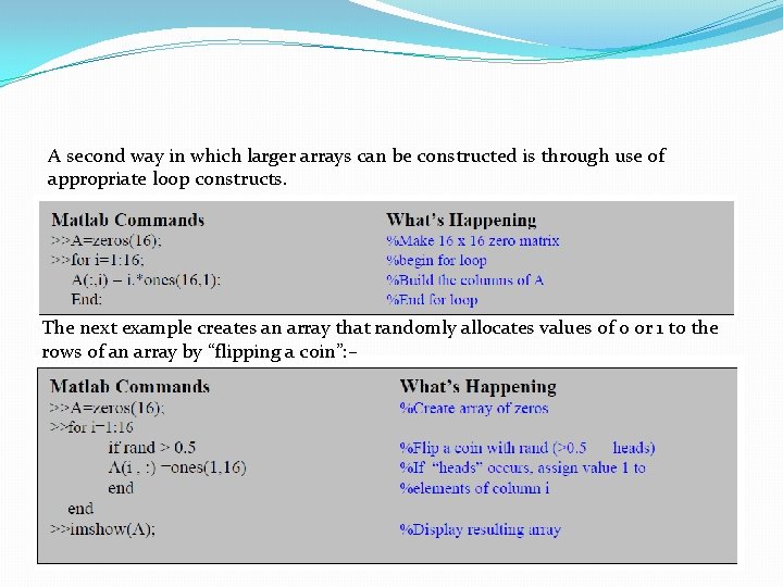 A second way in which larger arrays can be constructed is through use of