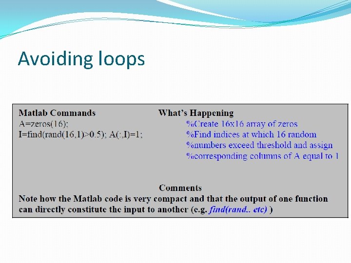 Avoiding loops 