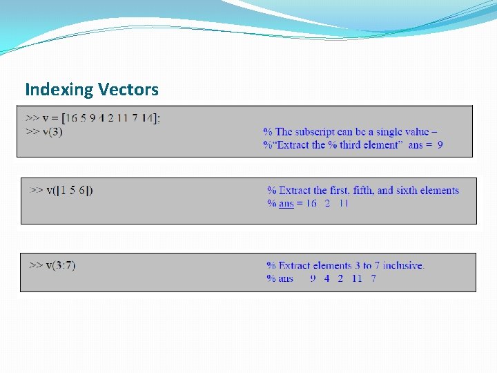 Indexing Vectors 