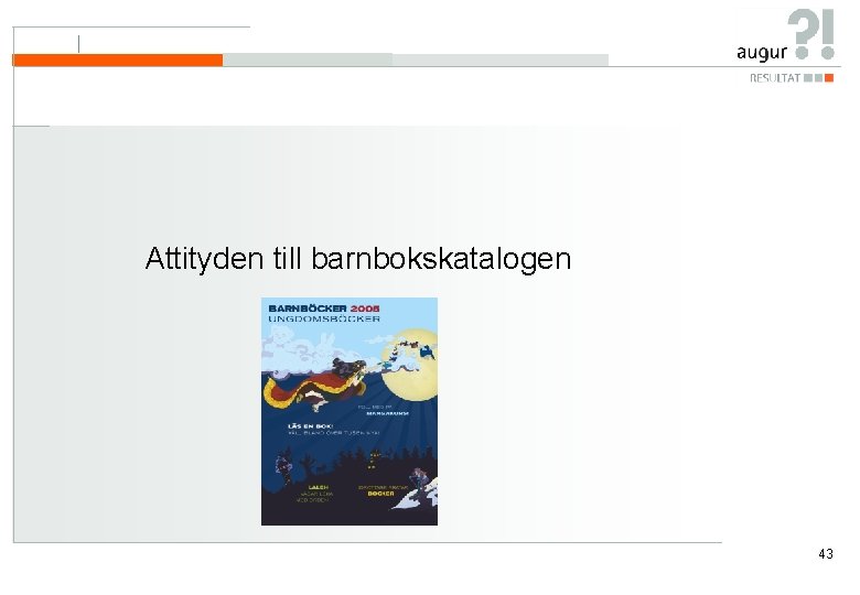 Attityden till barnbokskatalogen 43 Attityden till barnbokskatalogen 43