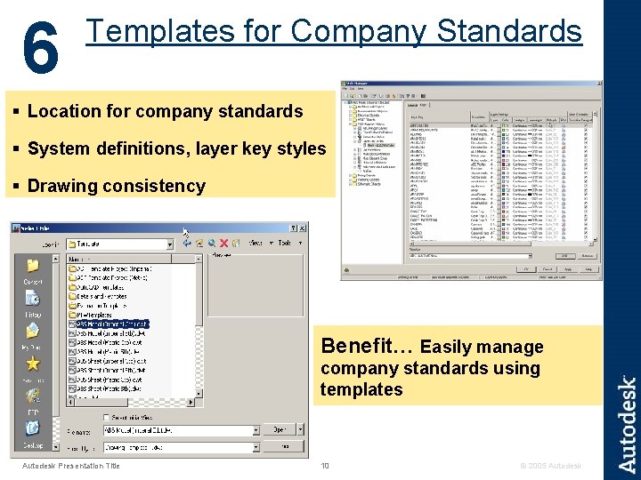 6 Templates for Company Standards § Location for company standards § System definitions, layer