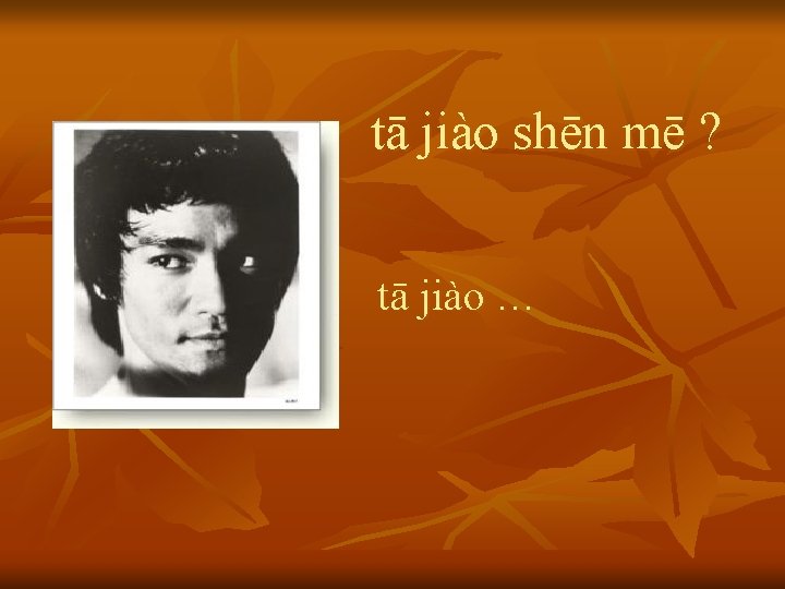 tā jiào shēn mē ? tā jiào … 