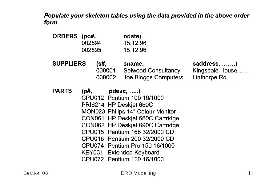 Section 08 ERD Modelling 11 