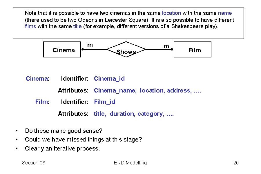 Note that it is possible to have two cinemas in the same location with